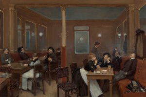 Famous paintings of Cafe Dining: Brasserie d'Etudiants (Student Brasserie), 1889