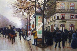 Jean Beraud, Paris Street Scene, Painting on canvas