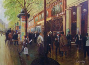 Jean Beraud, The Great Boulevard, The Theatre des Varietes, Painting on canvas