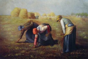 Jean-Francois Millet, The Gleaners, Painting on canvas