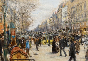 Jean-Francois Raffaelli, On the Grands Boulevards, Paris, 1890, Painting on canvas
