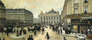 Jean-Francois Raffaelli, Place de l'Opera, 1878, Painting on canvas