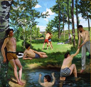 Jean Frederic Bazille, Summer Scene, Painting on canvas