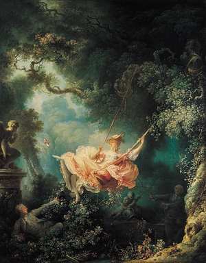 Jean-Honore Fragonard, A Swing, Painting on canvas