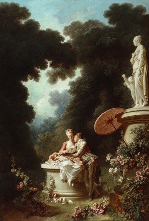 Confession of Love, Jean-Honore Fragonard, Art Paintings