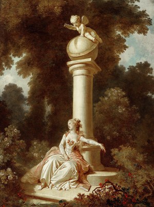 Jean-Honore Fragonard, Reverie, Painting on canvas