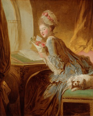Jean-Honore Fragonard, The Love Letter, Painting on canvas