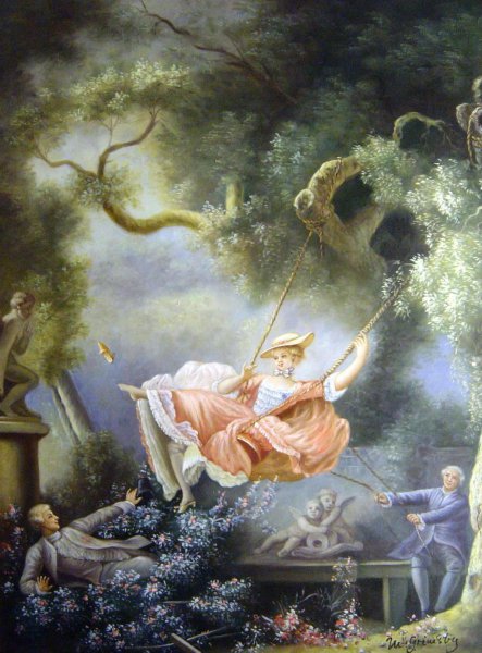 The Swing. The painting by Jean-Honore Fragonard
