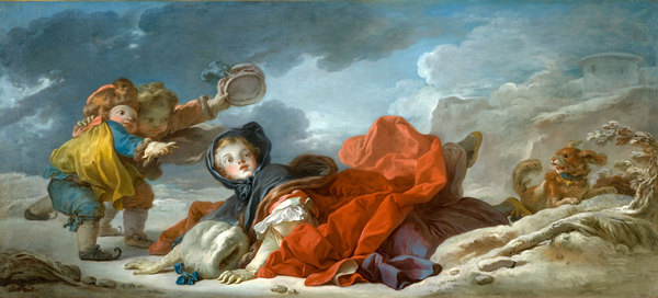 Winter. The painting by Jean-Honore Fragonard