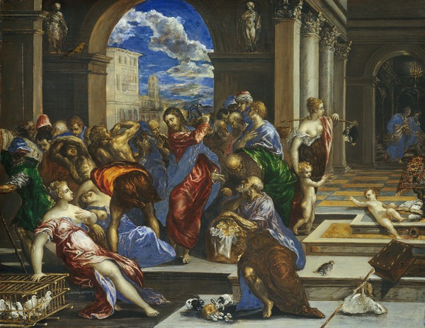 Christ Cleansing the Temple. The painting by Jean II Restout