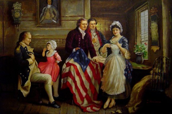 Betsy Ross. The painting by Jean Leon Gerome Ferris