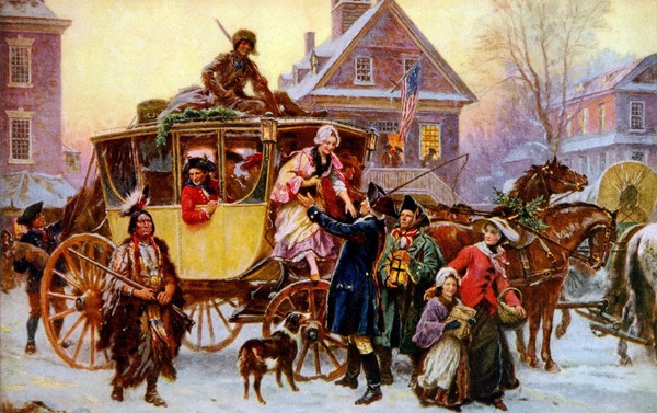 Christmas Coach . The painting by Jean Leon Gerome Ferris