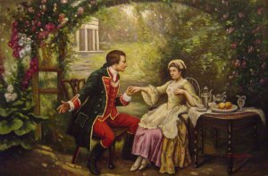 Jean Leon Gerome Ferris, Washington's Courtship, Painting on canvas