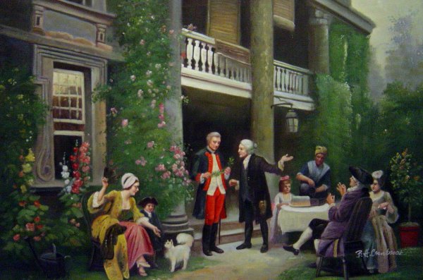 Washington At Bartrams Garden. The painting by Jean Leon Gerome Ferris