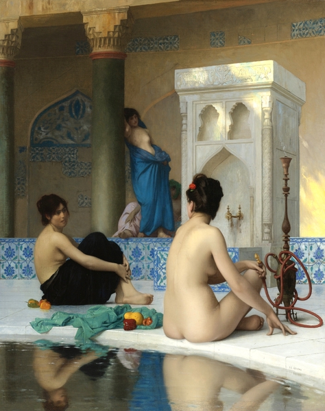After the Bath. The painting by Jean-Leon Gerome