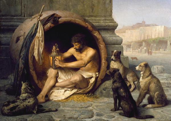 Diogenes. The painting by Jean-Leon Gerome