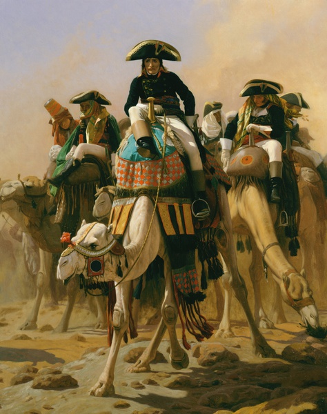 Napoleon and His General Staff in Egypt. The painting by Jean-Leon Gerome
