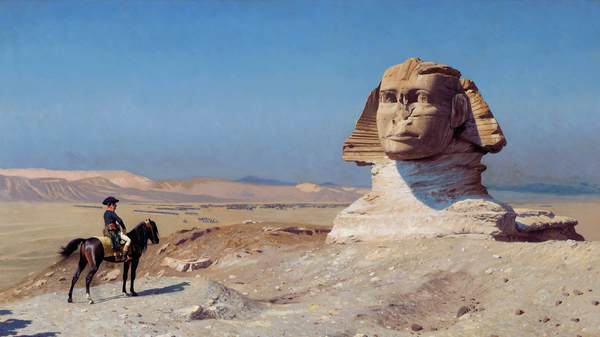 Napoleon Bonaparte Before the Sphinx. The painting by Jean-Leon Gerome