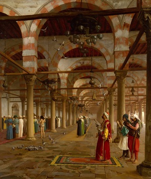 Jean-Leon Gerome, Prayer in the Mosque, Painting on canvas