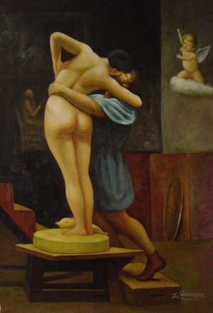 Jean-Leon Gerome, Pygmalian And Galatea, Painting on canvas