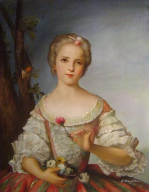 Portrait Of Madame Louise de France At Fontevrault, Jean-Marc Nattier, Art Paintings