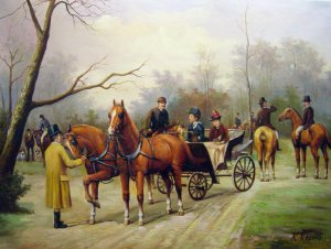 Reproduction oil paintings - Jean Richard Goubie - Rendezvous At The Meet