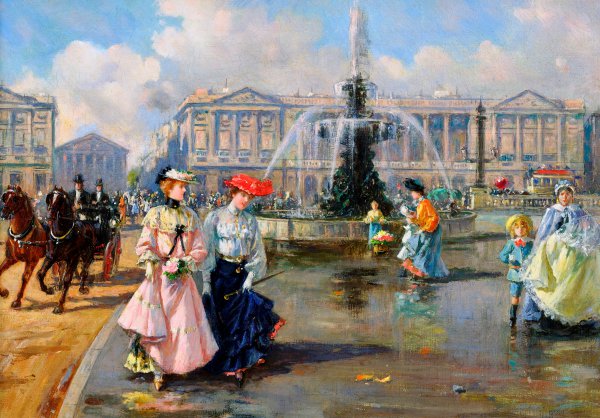 Place de la Concorde, 1872. The painting by Joaquin Pallares y Allustante