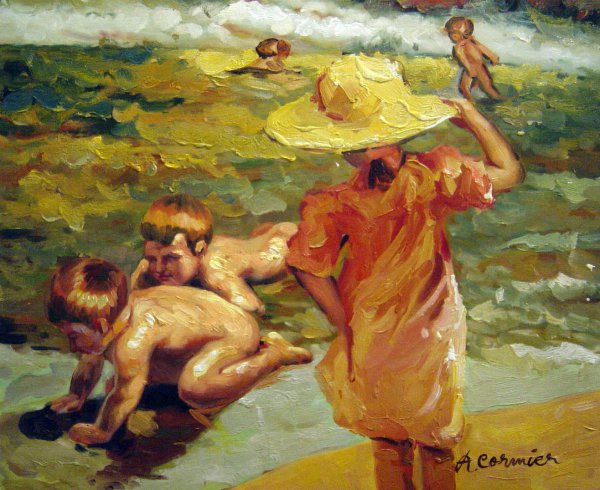 The Children On The Seashore. The painting by Joaquin Sorolla y Bastida