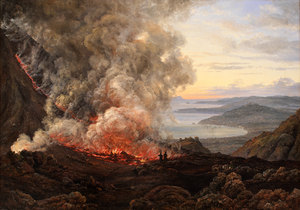 Johan Christian Dahl, Eruption of the Volcano Vesuvius, Painting on canvas
