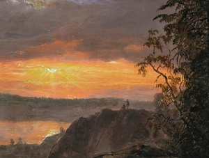 Johan Christian Dahl, Landscape in Evening Light, Painting on canvas