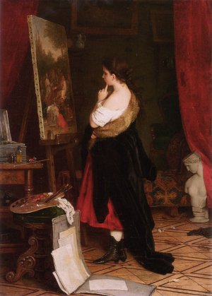 Admiring The Picture, Johann Georg Meyer Von Bremen, Art Paintings