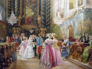 Reproduction oil paintings - Johann Hamza - A Wedding