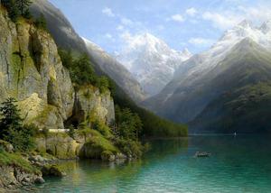 Famous paintings of Landscapes: A View of Lake Lucerne