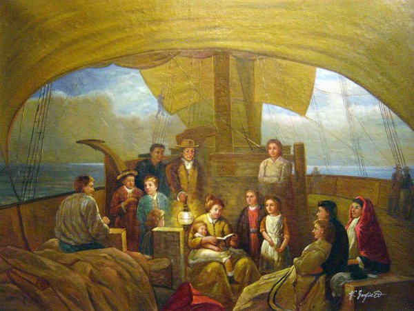 The Emigrant Ship. The painting by John Absolon