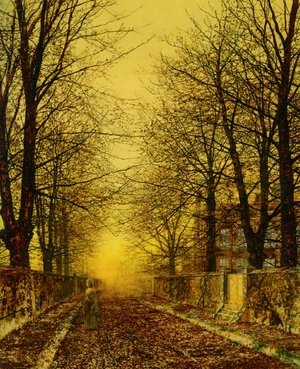 John Atkinson Grimshaw, A Golden Country Road, Painting on canvas