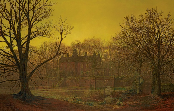 A Yorkshire Home. The painting by John Atkinson Grimshaw