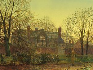 Reproduction oil paintings - John Atkinson Grimshaw - All in the Golden Twilight