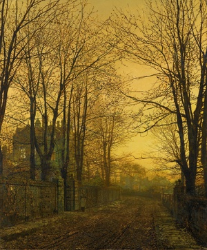 John Atkinson Grimshaw, An October Afterglow, Painting on canvas