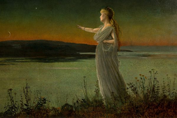 Ariadne At Naxos. The painting by John Atkinson Grimshaw