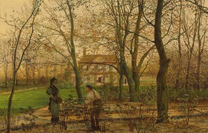 Reproduction oil paintings - John Atkinson Grimshaw - Autumn Garden Walk