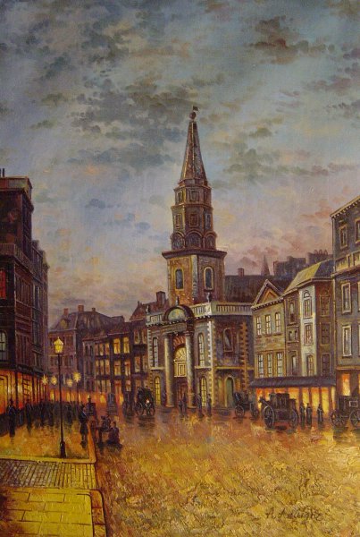 Blackman Street, London. The painting by John Atkinson Grimshaw