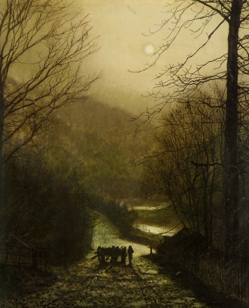 Forge Valley Near Scarborough. The painting by John Atkinson Grimshaw