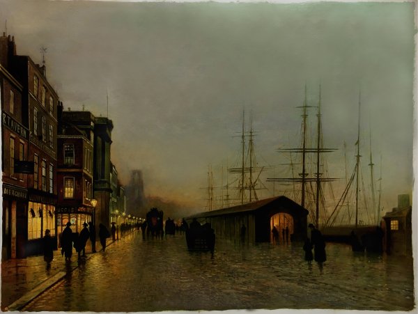 Glasgow, Saturday Night. The painting by John Atkinson Grimshaw