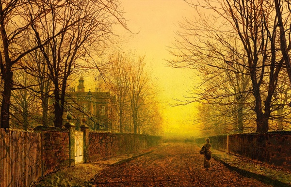 Golden Autumn. The painting by John Atkinson Grimshaw