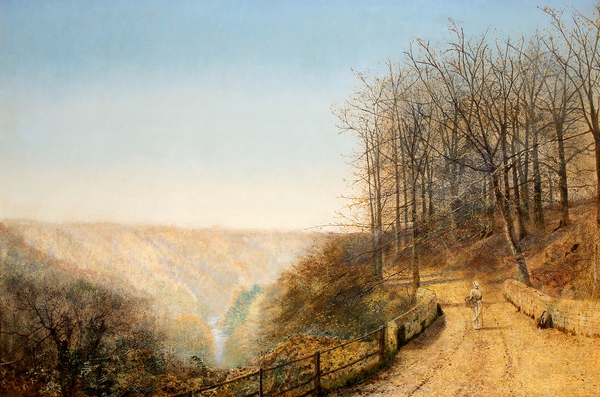 Late Autumn on the Esk. The painting by John Atkinson Grimshaw