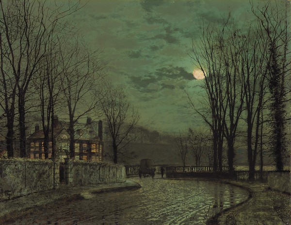 November Moonlight. The painting by John Atkinson Grimshaw