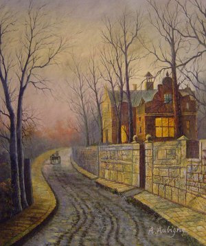 John Atkinson Grimshaw, November Moonlight, Painting on canvas