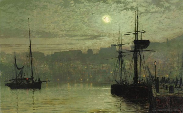 Scarborough. The painting by John Atkinson Grimshaw