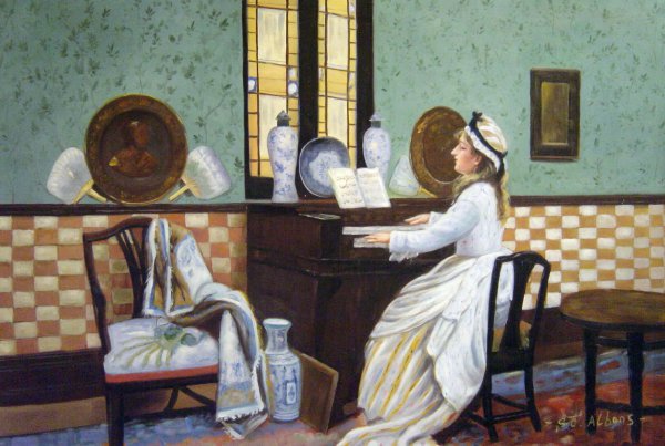 The Chorale. The painting by John Atkinson Grimshaw