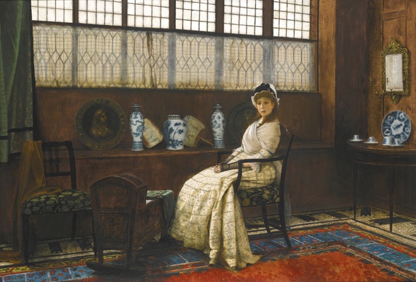 The Cradle Song. The painting by John Atkinson Grimshaw